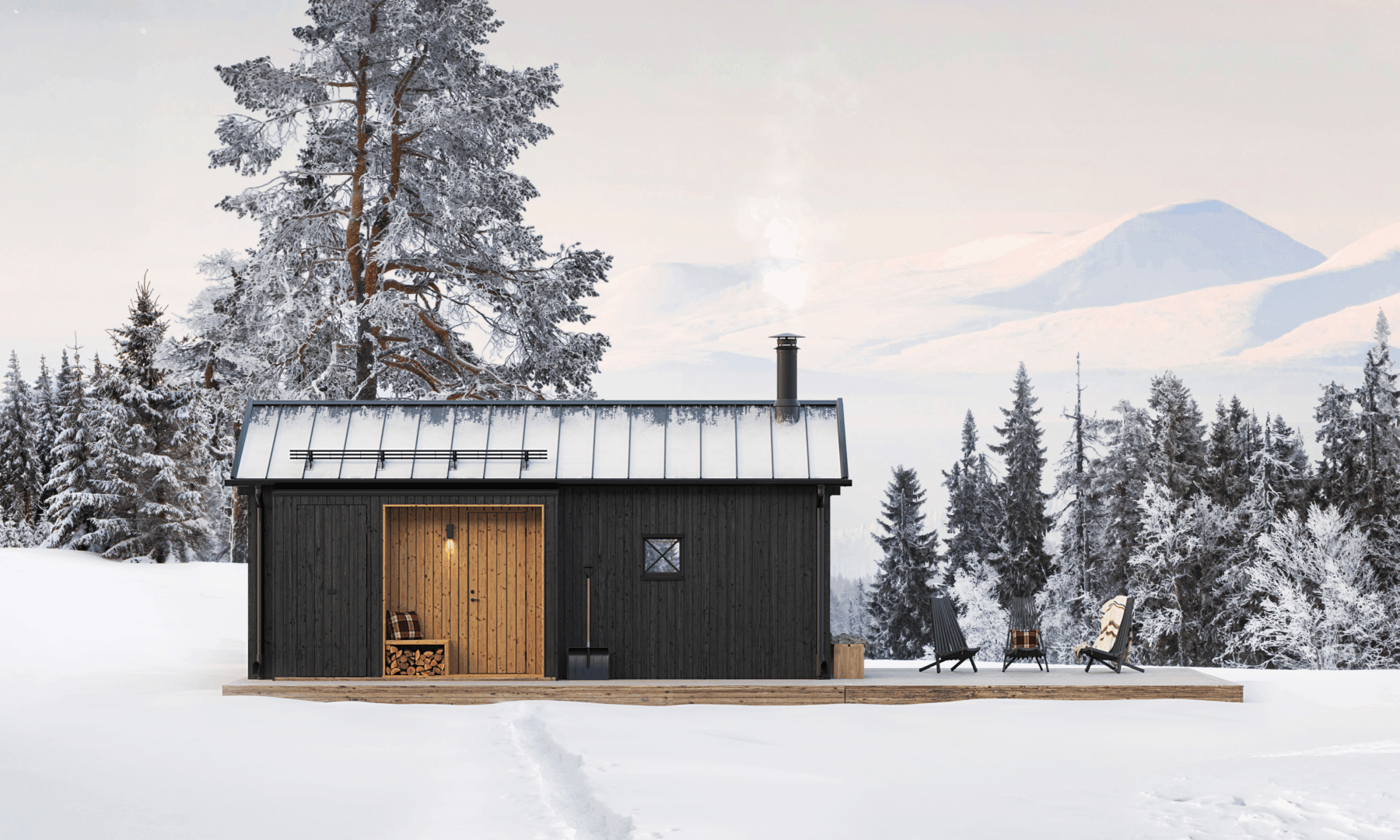 Attefallshus i fjällen