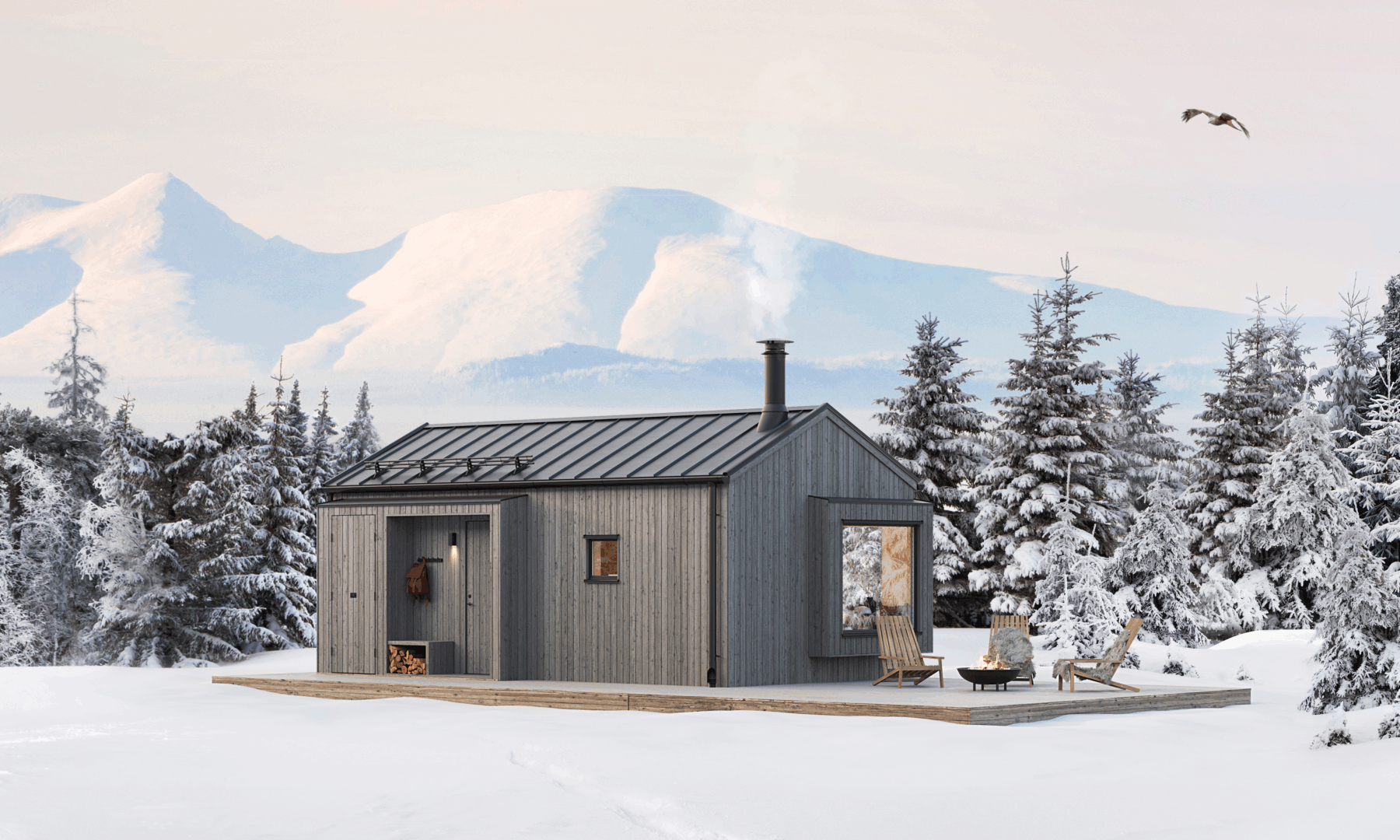 Attefallshus i fjällen