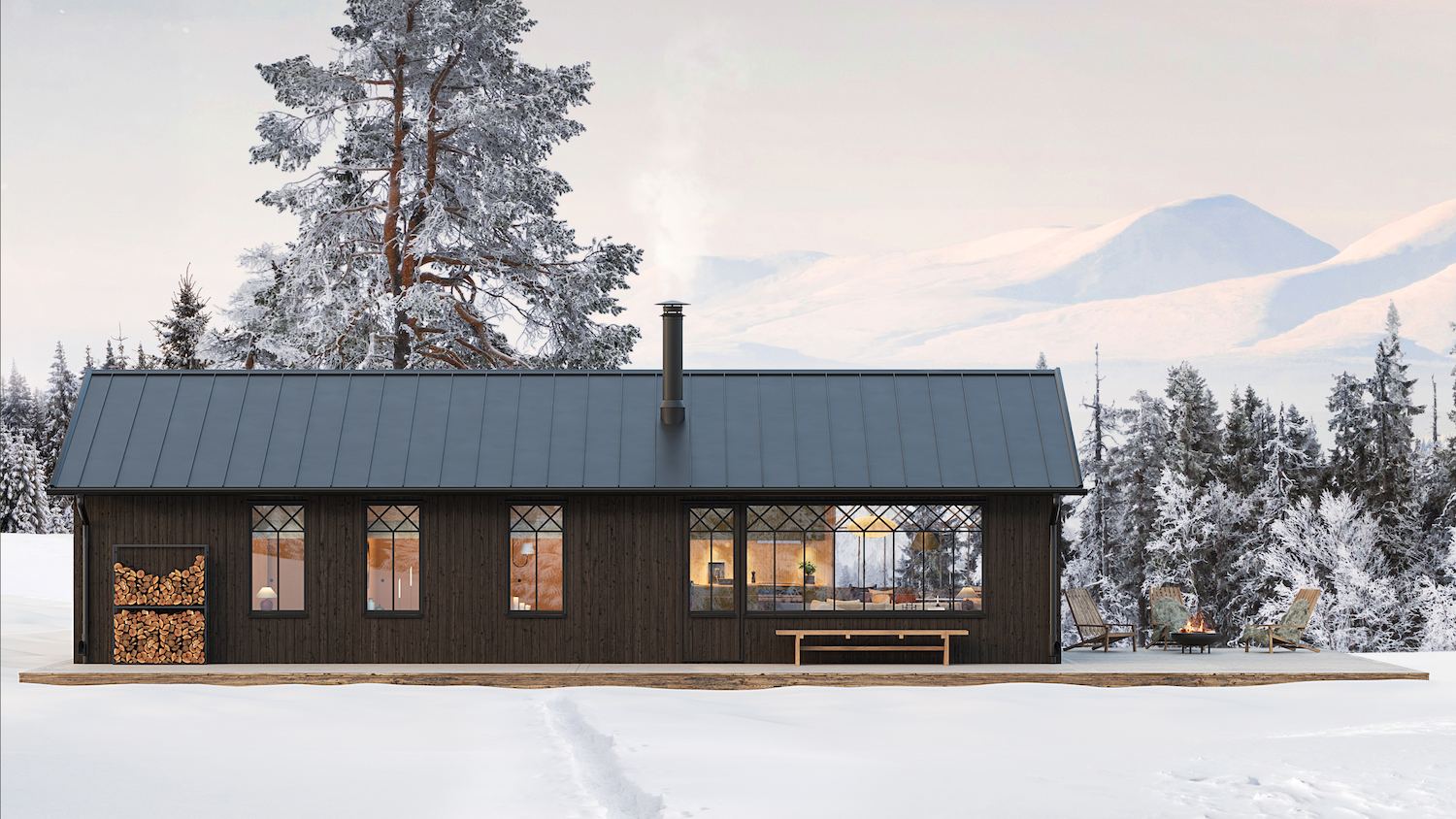 Klassisk fjällstuga 75 kvm