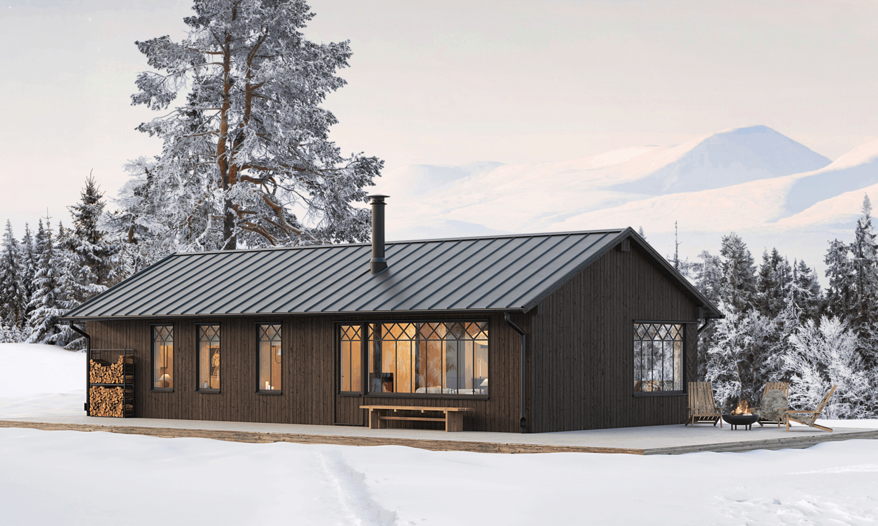 Klassisk fjällstuga 75 kvm