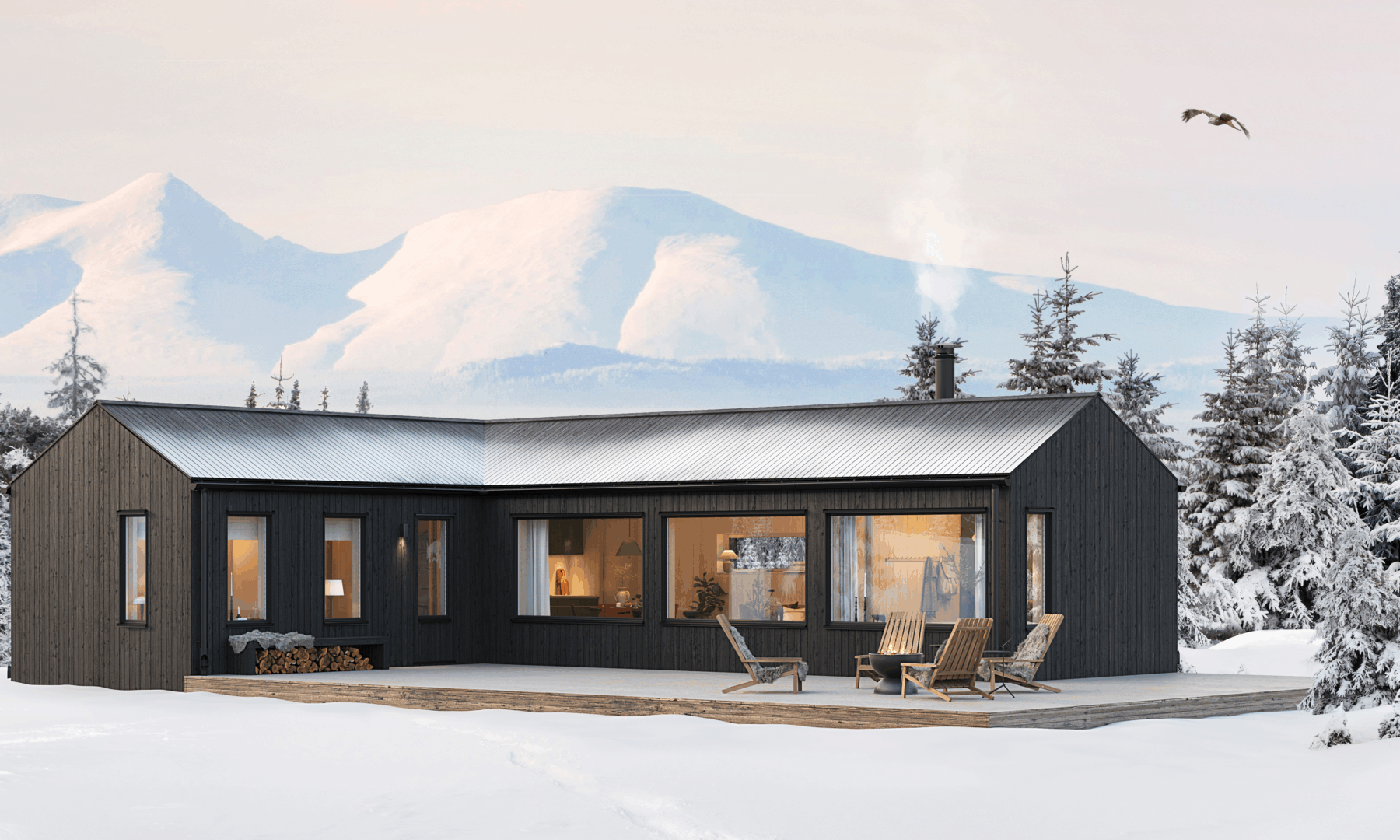 Tidlös fjällstuga i fjällen