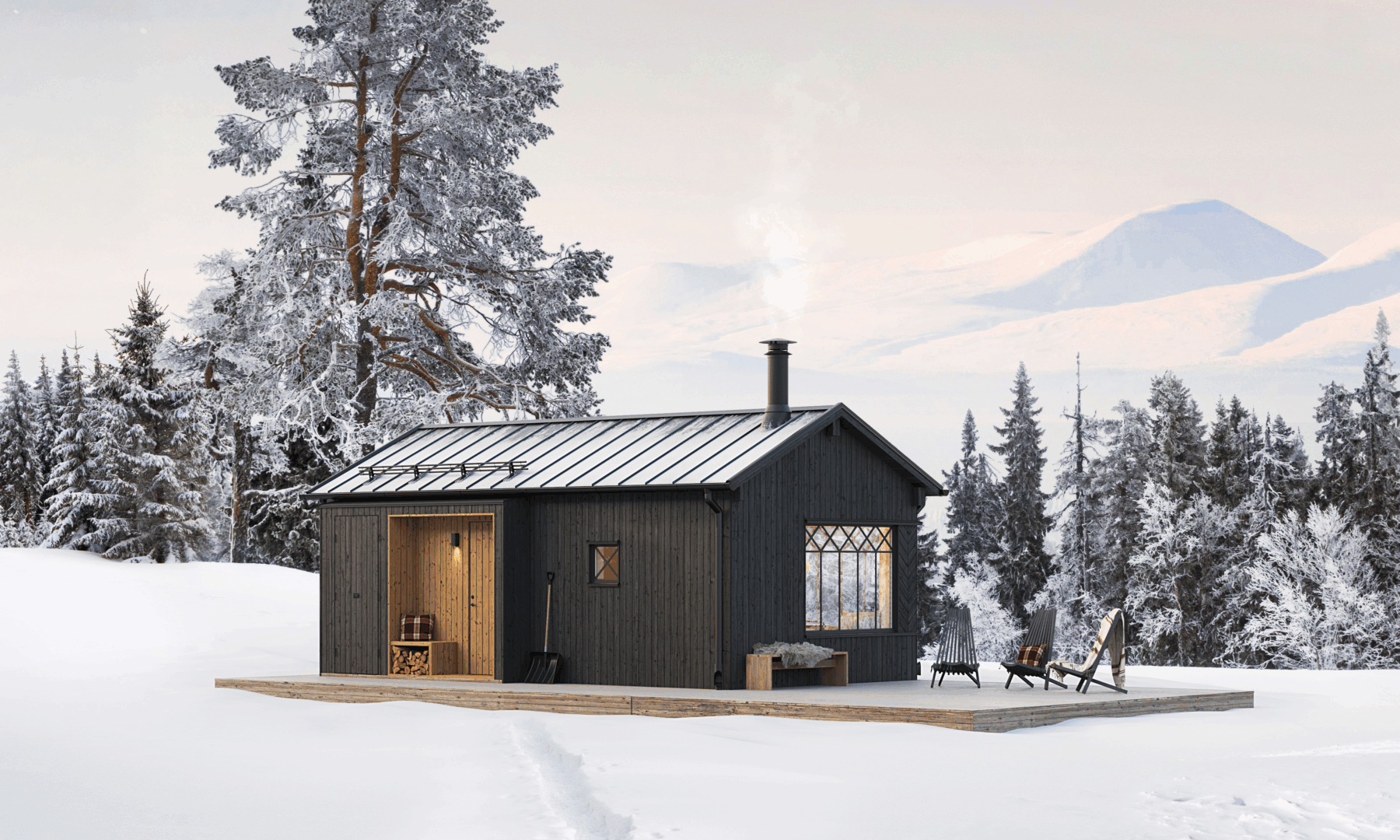 Attefallshus i fjällen