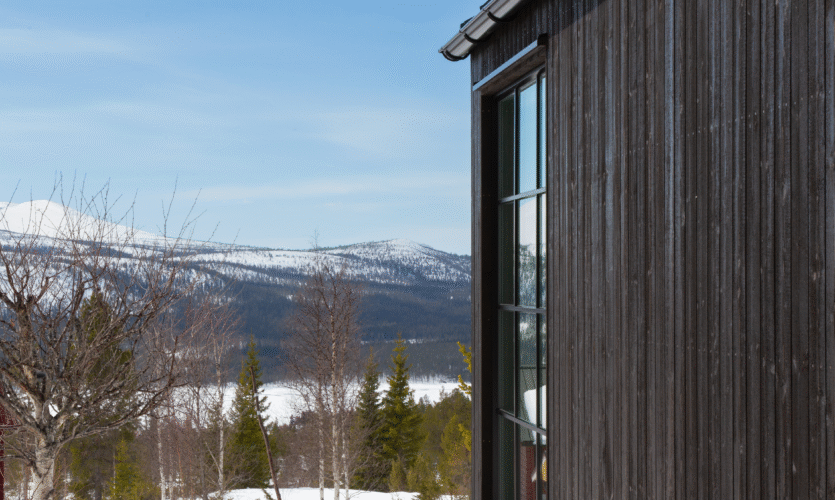 Fjällvy från fjällstuga